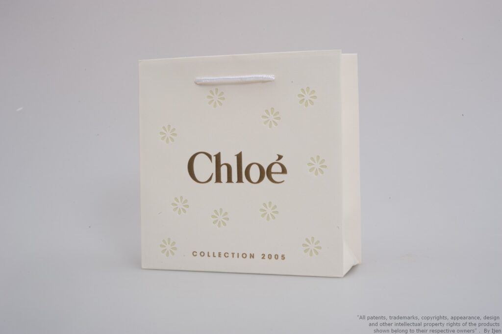 オフホワイト花柄ペーパーバッグの製品写真